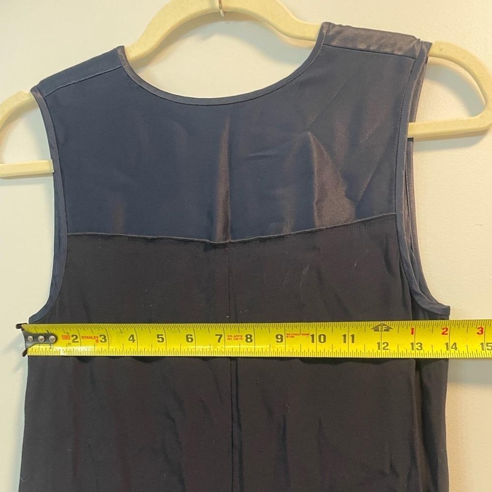 Vince., XS, women’s designer satin shoulder stretch navy blue mini shift dress - Picture 7 of 8